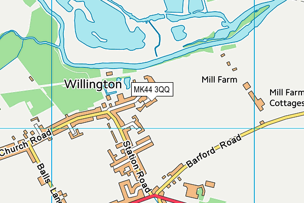 MK44 3QQ map - OS VectorMap District (Ordnance Survey)