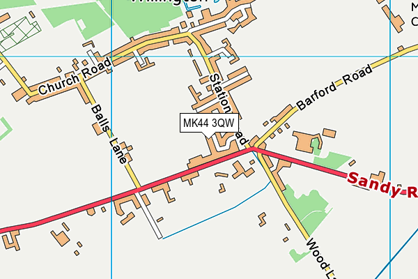 MK44 3QW map - OS VectorMap District (Ordnance Survey)