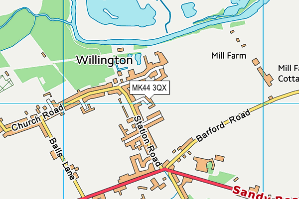 MK44 3QX map - OS VectorMap District (Ordnance Survey)