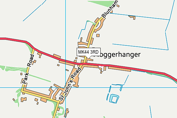 Moggerhanger Primary School map (MK44 3RD) - OS VectorMap District (Ordnance Survey)