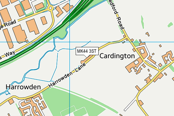 MK44 3ST map - OS VectorMap District (Ordnance Survey)