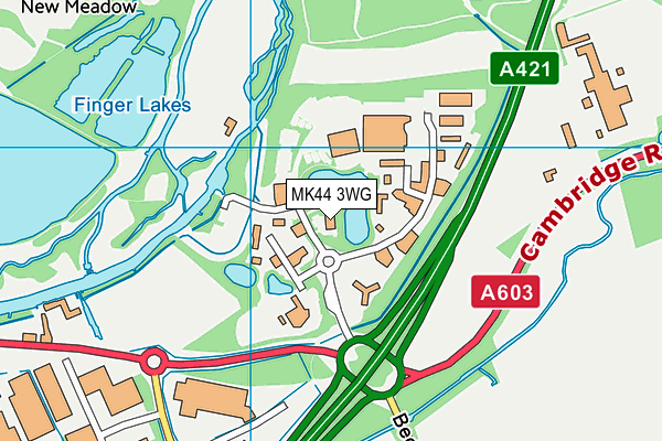 MK44 3WG map - OS VectorMap District (Ordnance Survey)