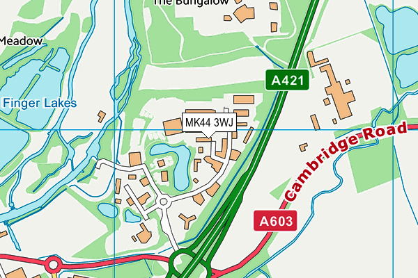 MK44 3WJ map - OS VectorMap District (Ordnance Survey)