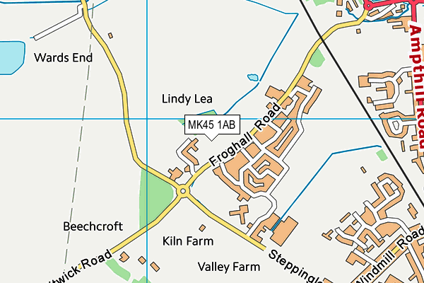 MK45 1AB map - OS VectorMap District (Ordnance Survey)