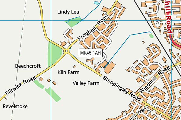 Rufus Centre map (MK45 1AH) - OS VectorMap District (Ordnance Survey)