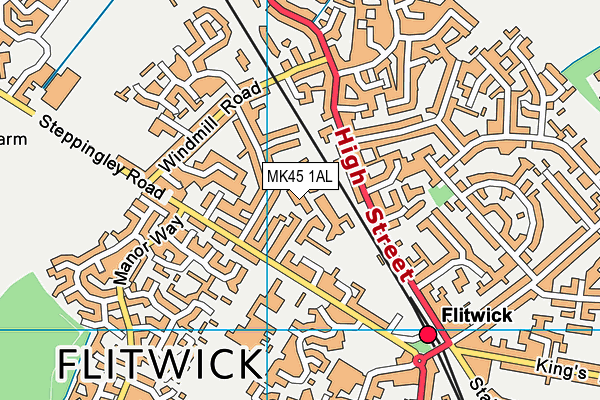 Map of FLITWICK FLAT ROOFING LTD at district scale
