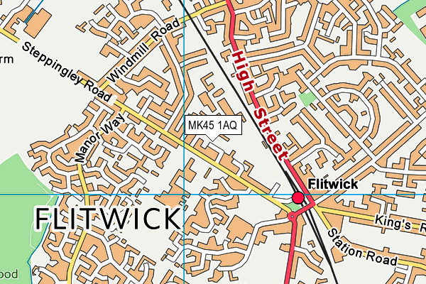 MK45 1AQ map - OS VectorMap District (Ordnance Survey)