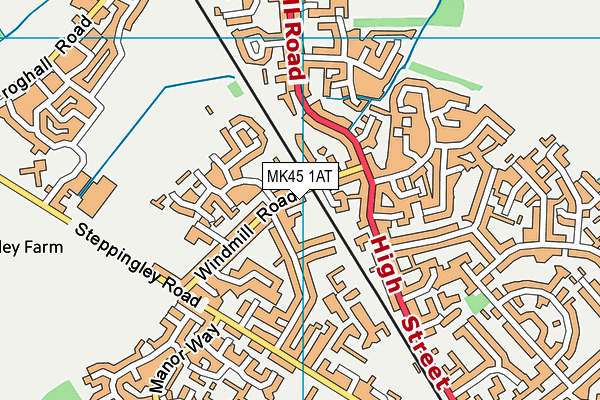 MK45 1AT map - OS VectorMap District (Ordnance Survey)