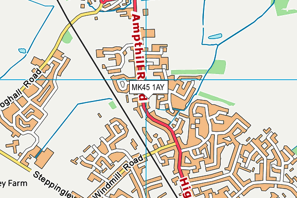 MK45 1AY map - OS VectorMap District (Ordnance Survey)