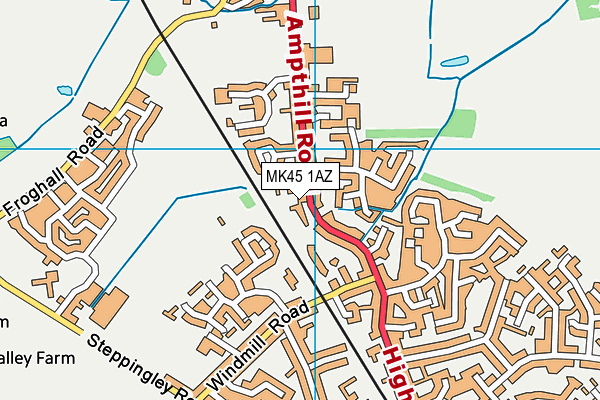 MK45 1AZ map - OS VectorMap District (Ordnance Survey)