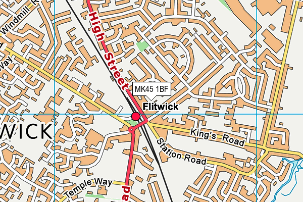 MK45 1BF map - OS VectorMap District (Ordnance Survey)