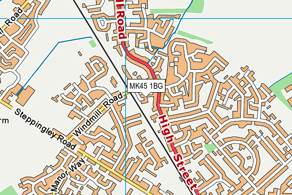 MK45 1BG map - OS VectorMap District (Ordnance Survey)