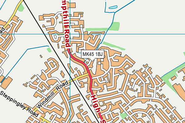 MK45 1BJ map - OS VectorMap District (Ordnance Survey)