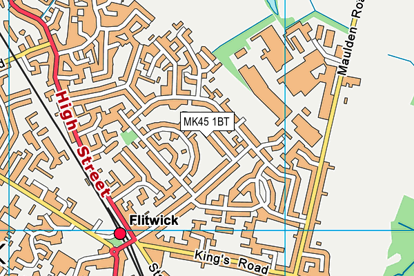 MK45 1BT map - OS VectorMap District (Ordnance Survey)