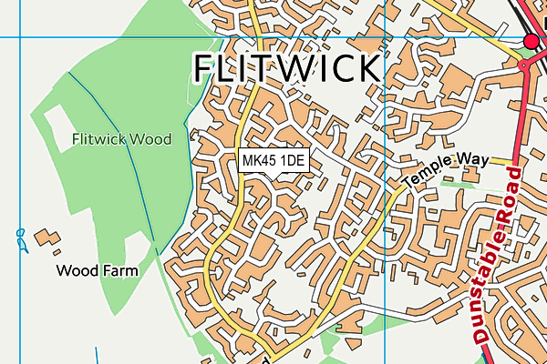 MK45 1DE map - OS VectorMap District (Ordnance Survey)