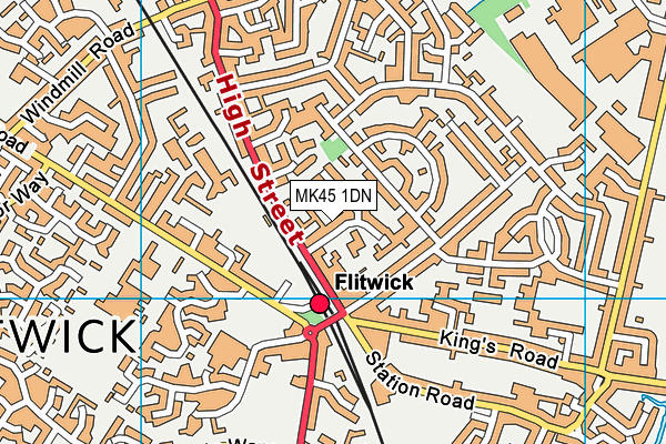 MK45 1DN map - OS VectorMap District (Ordnance Survey)