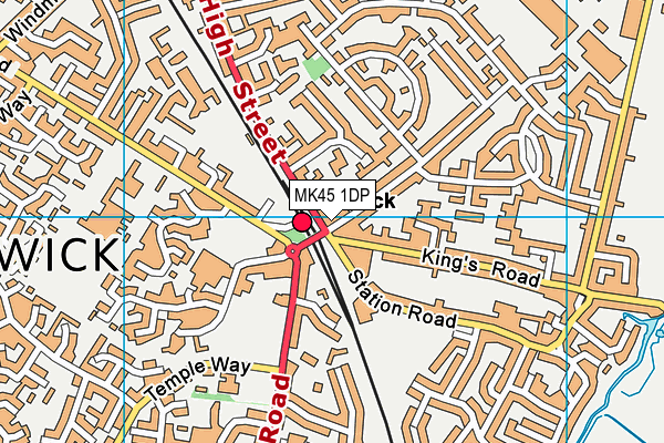 MK45 1DP map - OS VectorMap District (Ordnance Survey)