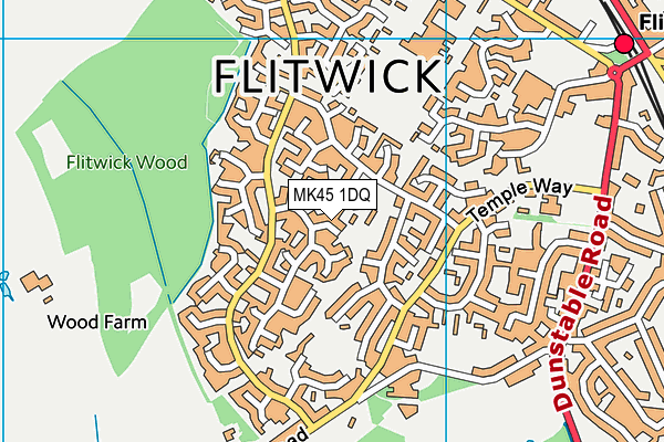 MK45 1DQ map - OS VectorMap District (Ordnance Survey)