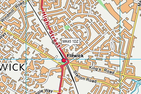 MK45 1DZ map - OS VectorMap District (Ordnance Survey)