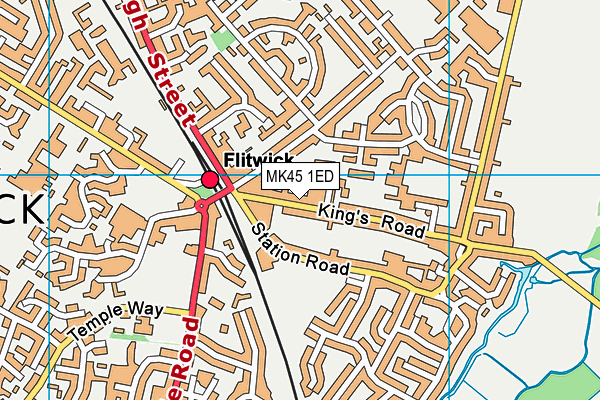 MK45 1ED map - OS VectorMap District (Ordnance Survey)