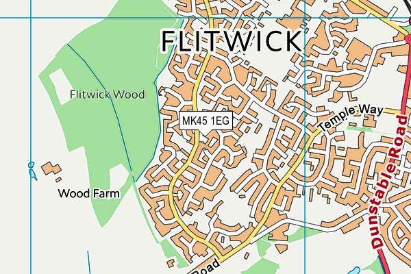 MK45 1EG map - OS VectorMap District (Ordnance Survey)