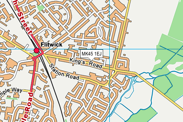 MK45 1EJ map - OS VectorMap District (Ordnance Survey)