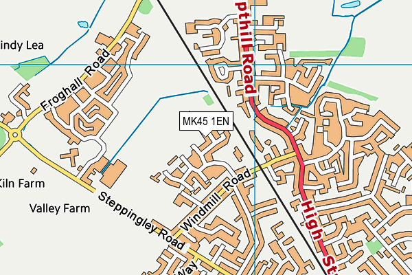 Flitwick And Ampthill Lawn Tennis Club map (MK45 1EN) - OS VectorMap District (Ordnance Survey)