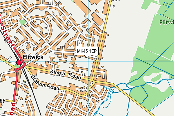 MK45 1EP map - OS VectorMap District (Ordnance Survey)
