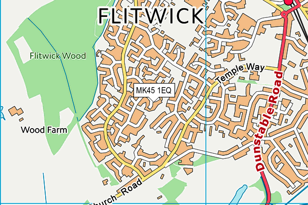 MK45 1EQ map - OS VectorMap District (Ordnance Survey)