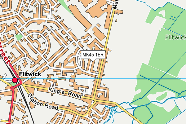 MK45 1ER map - OS VectorMap District (Ordnance Survey)