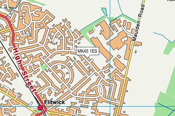 MK45 1ES map - OS VectorMap District (Ordnance Survey)