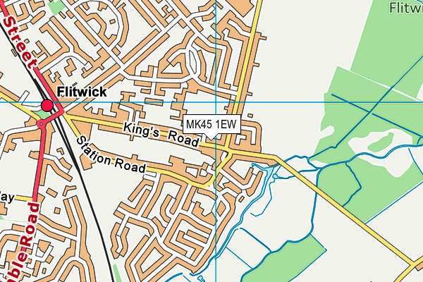 MK45 1EW map - OS VectorMap District (Ordnance Survey)