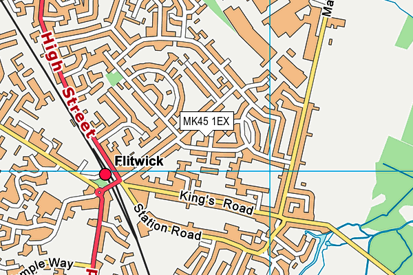 MK45 1EX map - OS VectorMap District (Ordnance Survey)