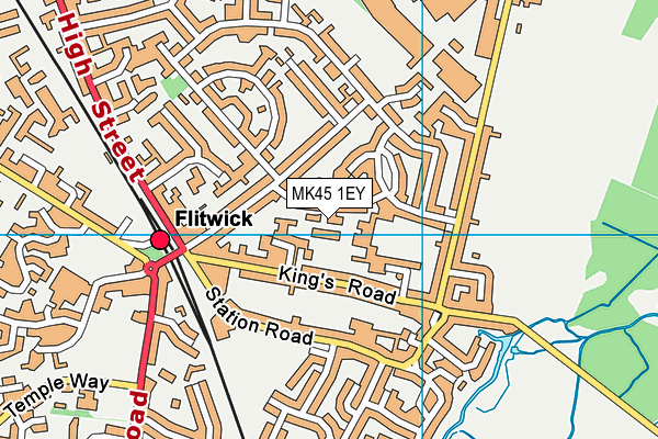 Kingsmoor Lower School map (MK45 1EY) - OS VectorMap District (Ordnance Survey)