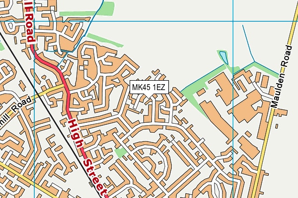 MK45 1EZ map - OS VectorMap District (Ordnance Survey)