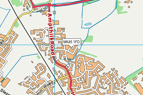 MK45 1FD map - OS VectorMap District (Ordnance Survey)