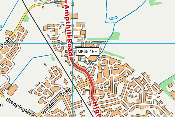 MK45 1FE map - OS VectorMap District (Ordnance Survey)