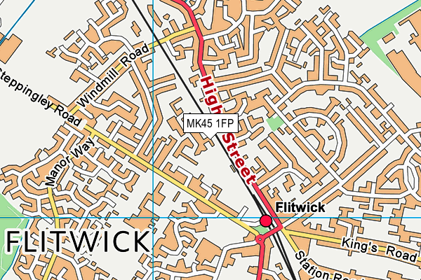 MK45 1FP map - OS VectorMap District (Ordnance Survey)