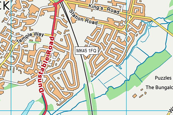 MK45 1FQ map - OS VectorMap District (Ordnance Survey)