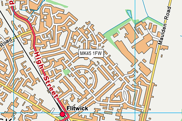 MK45 1FW map - OS VectorMap District (Ordnance Survey)