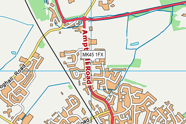 MK45 1FX map - OS VectorMap District (Ordnance Survey)