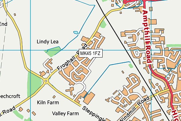 MK45 1FZ map - OS VectorMap District (Ordnance Survey)