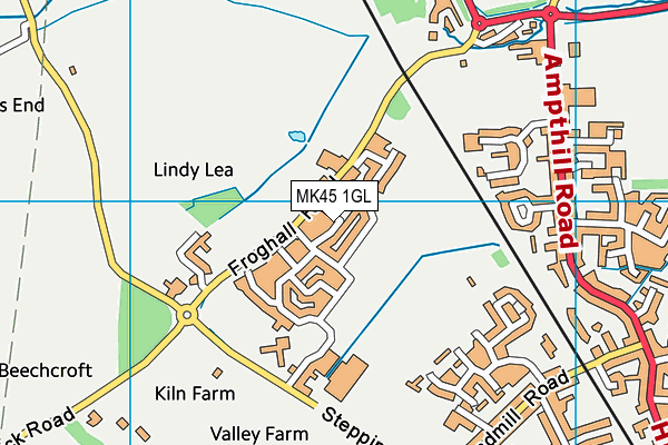 MK45 1GL map - OS VectorMap District (Ordnance Survey)