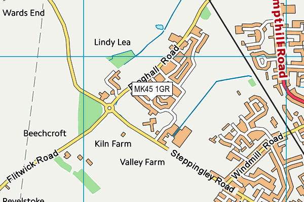 MK45 1GR map - OS VectorMap District (Ordnance Survey)