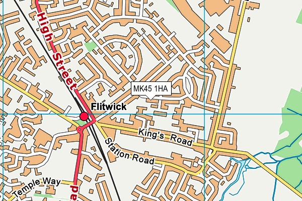 MK45 1HA map - OS VectorMap District (Ordnance Survey)