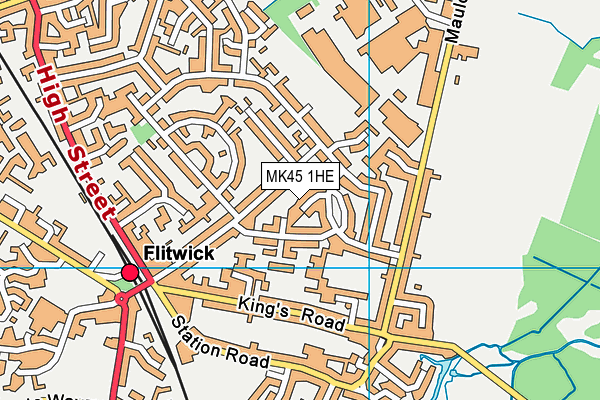 MK45 1HE map - OS VectorMap District (Ordnance Survey)