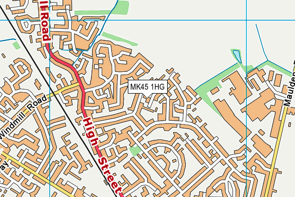 MK45 1HG map - OS VectorMap District (Ordnance Survey)