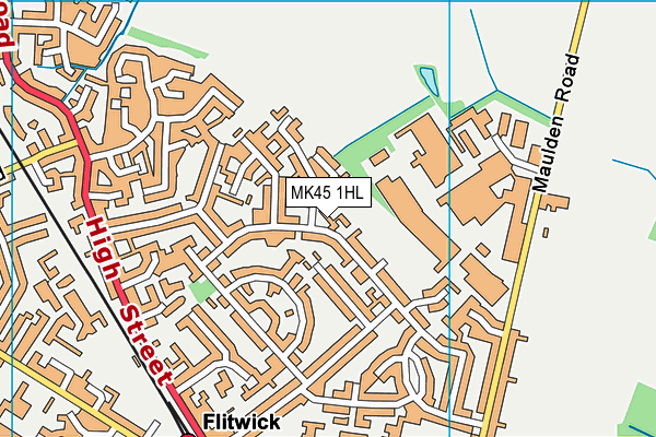 MK45 1HL map - OS VectorMap District (Ordnance Survey)