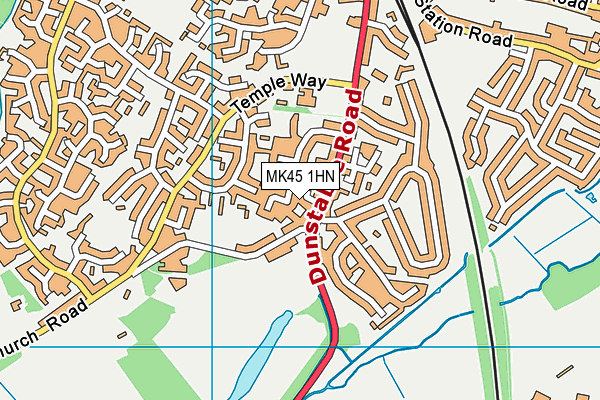 MK45 1HN map - OS VectorMap District (Ordnance Survey)