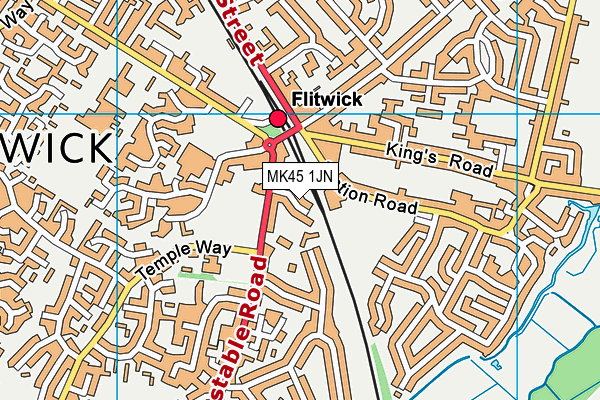 MK45 1JN map - OS VectorMap District (Ordnance Survey)